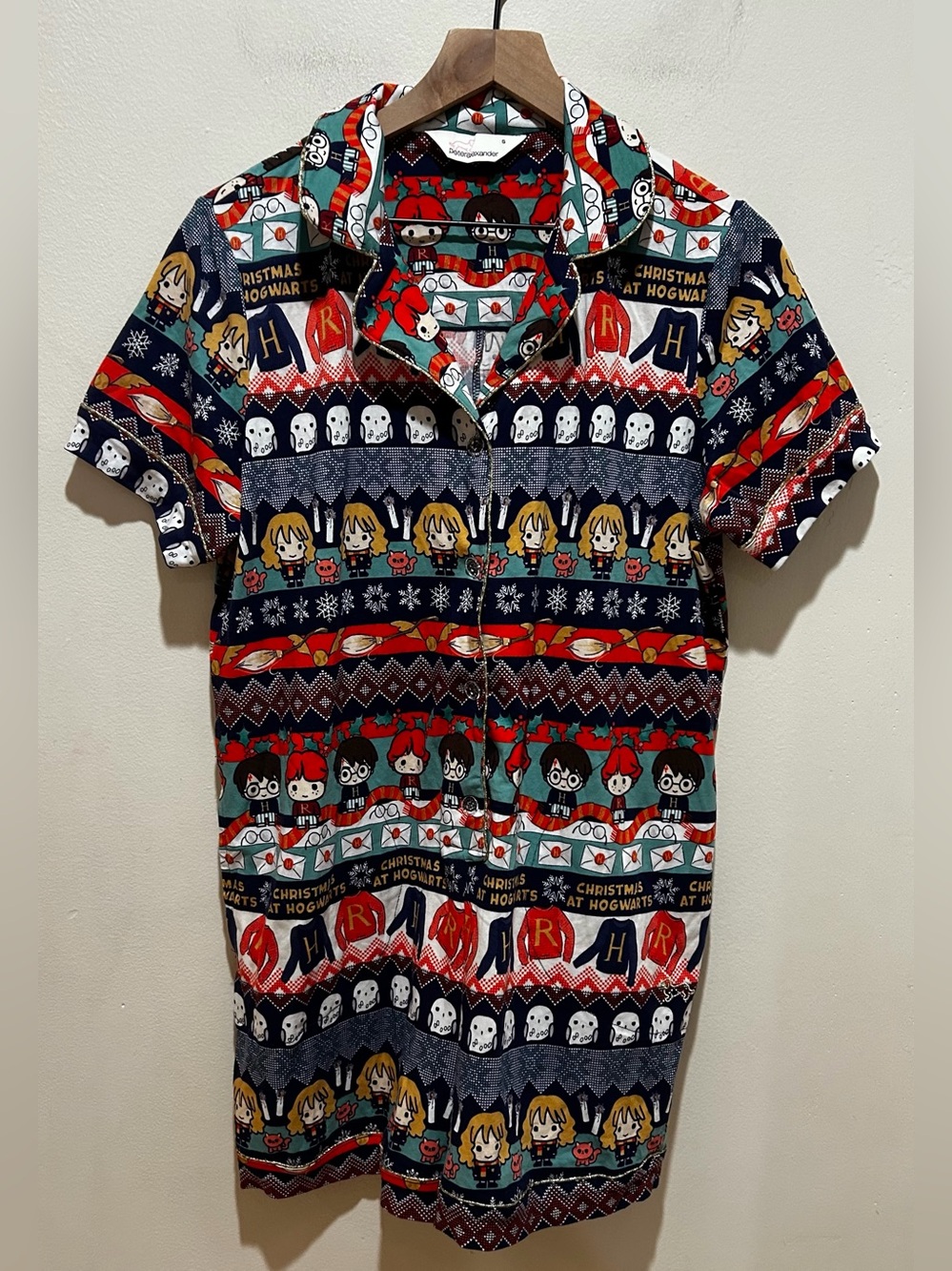 Peter Alexander World of Harry Potter Christmas Shorts Romper Pajamas - Small